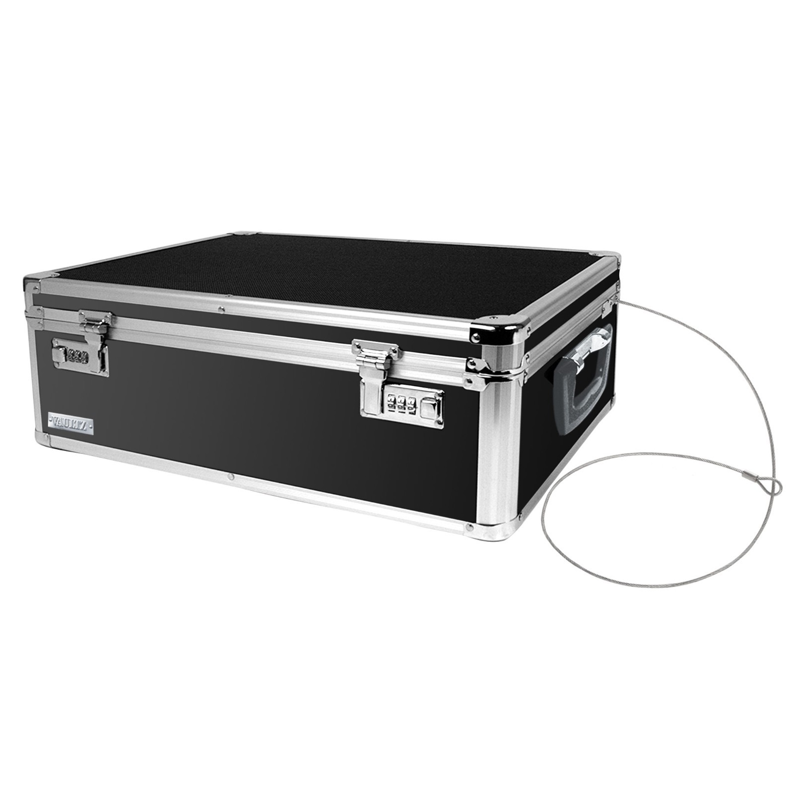 Vaultz Black Locking Storage Chest with Combination Locks for Dorms