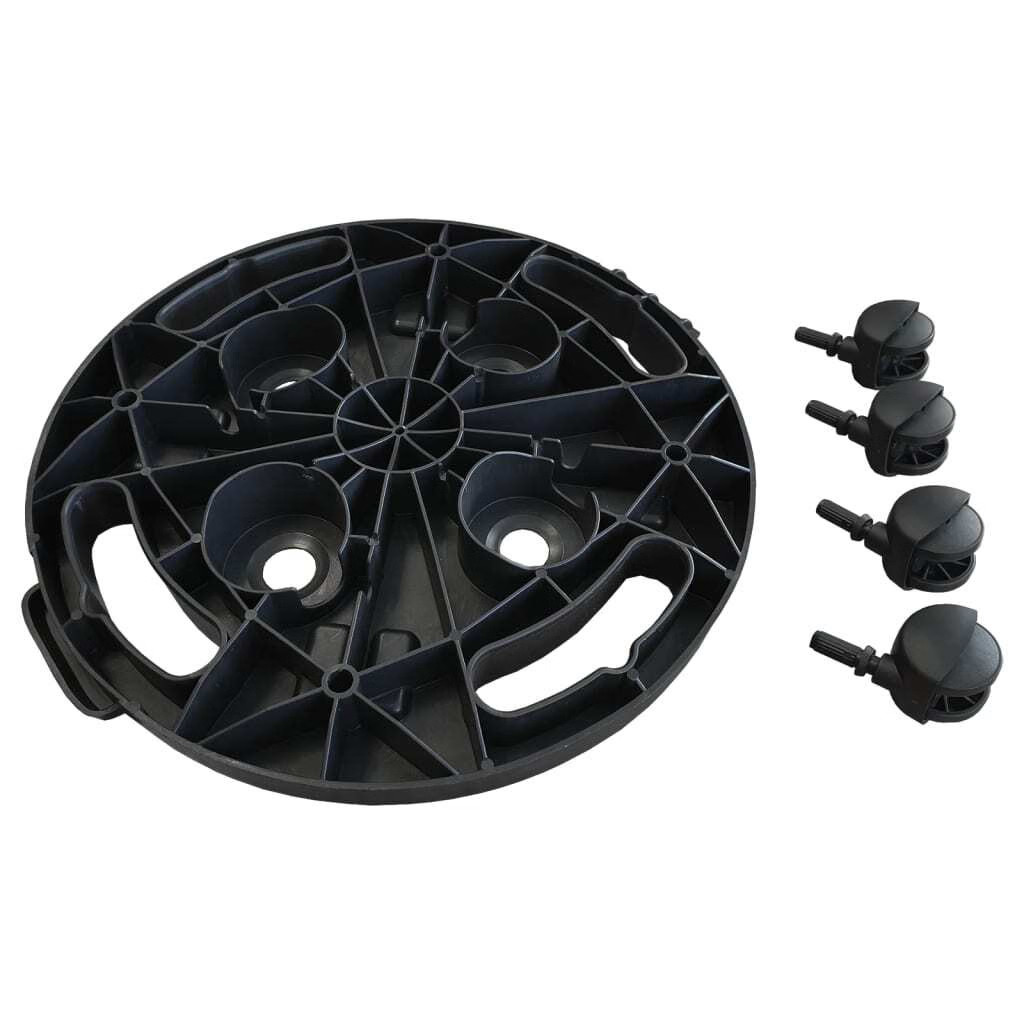 Plant Trolley Black Polypropylene Compact Rotatable