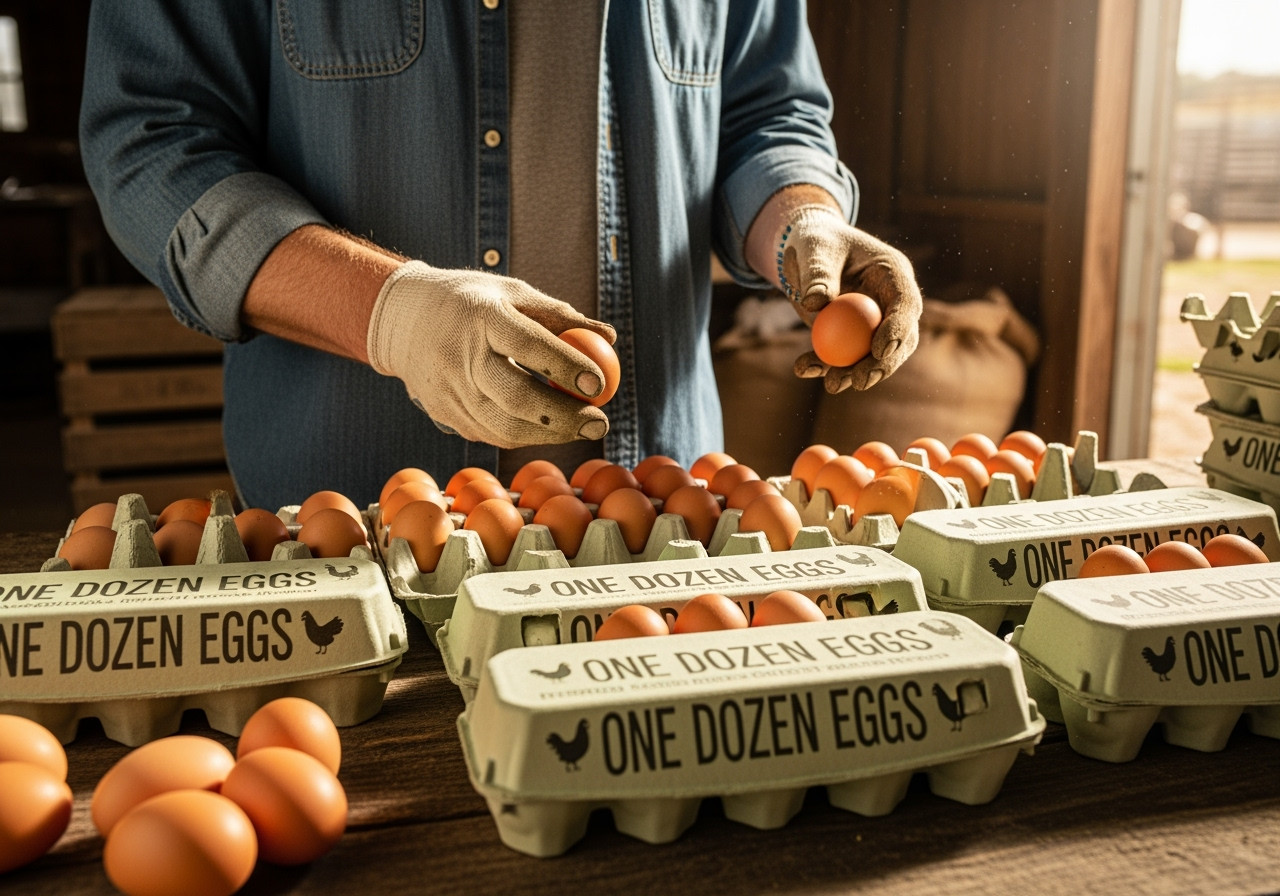 Little Giant Egg Cartons Solid Top 100% Recycled Paper Stackable, Single Carton