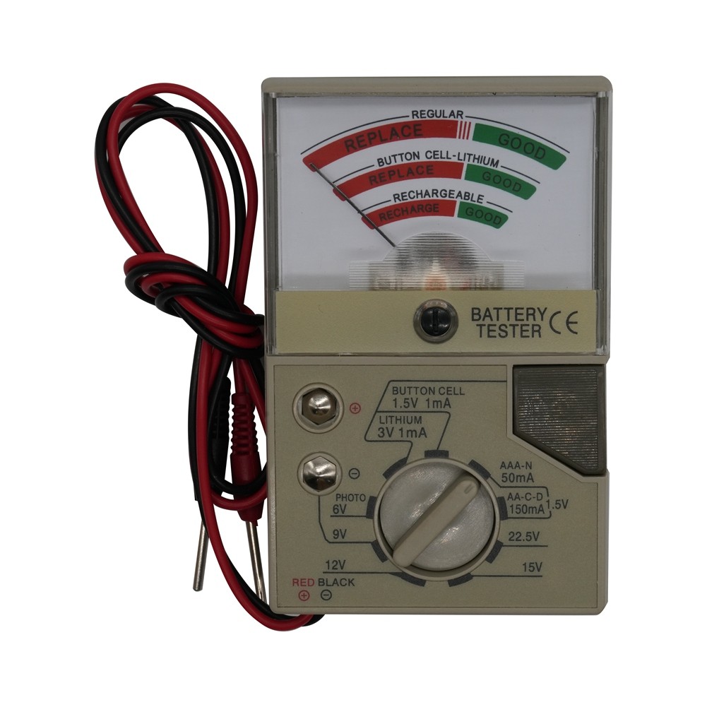 Battery Tester with Meter Electric Voltage Tester for AA AAA C D N Button4266