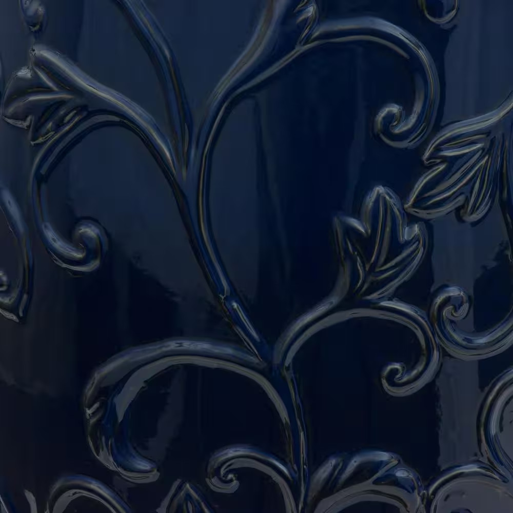 Dark Blue Porcelain Ottoman