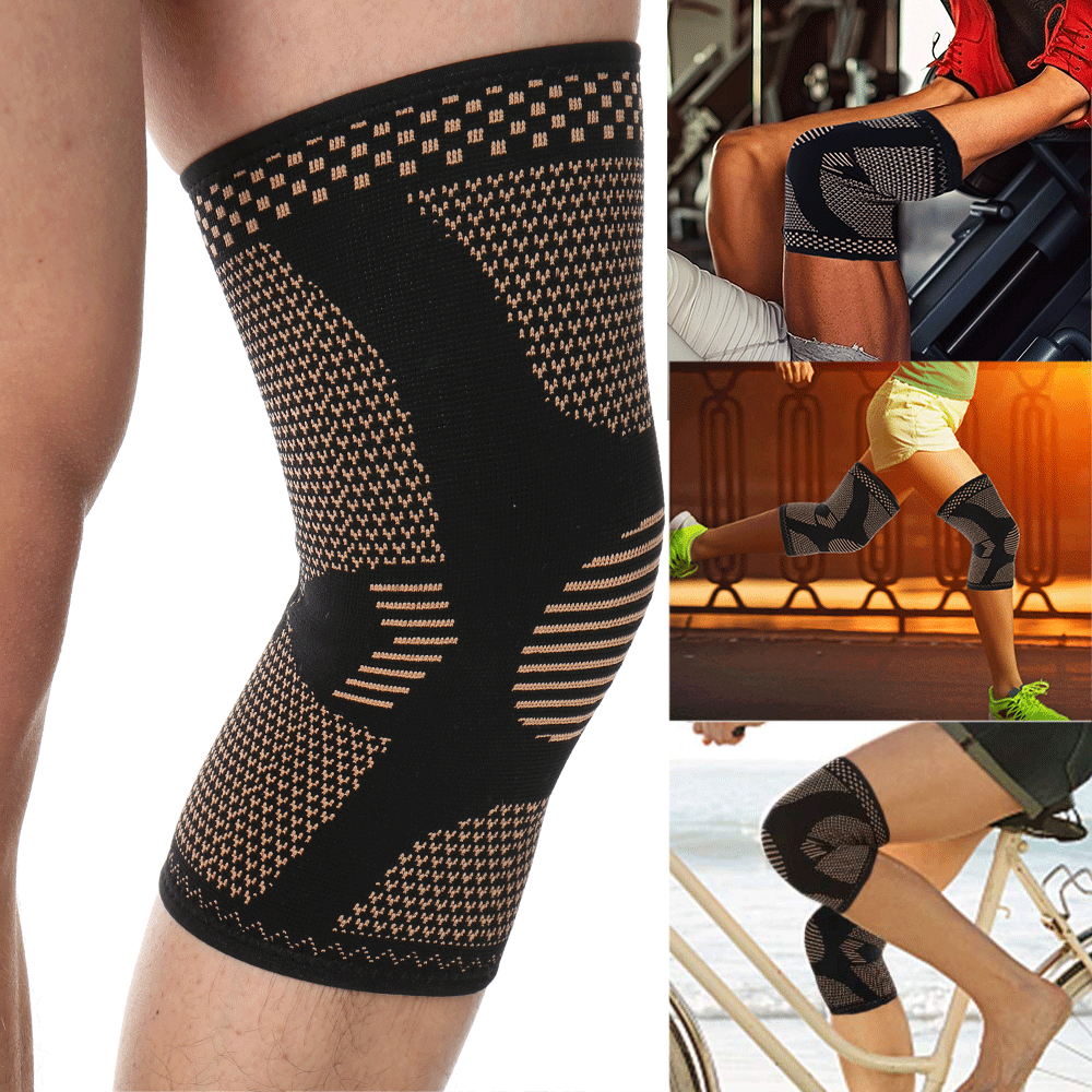 Copper infused Pro Series Performance Compression Knee Sleeve Brace S M L