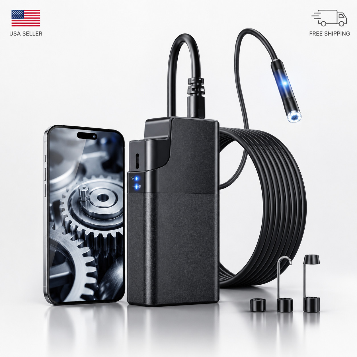 2560P HD Endoscope Inspection Camera Borescope Snake Waterproof 16.4FT