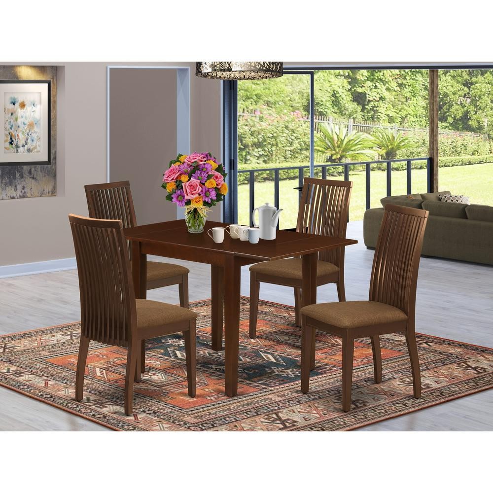 5 Piece Kitchen Table & Chairs Set Includes a Rectangle Dining Room Table
