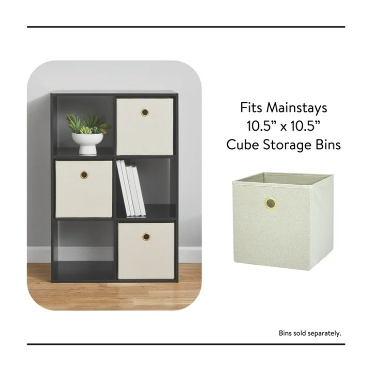 Mainstays 6 Cube Storage Organizer, Black
