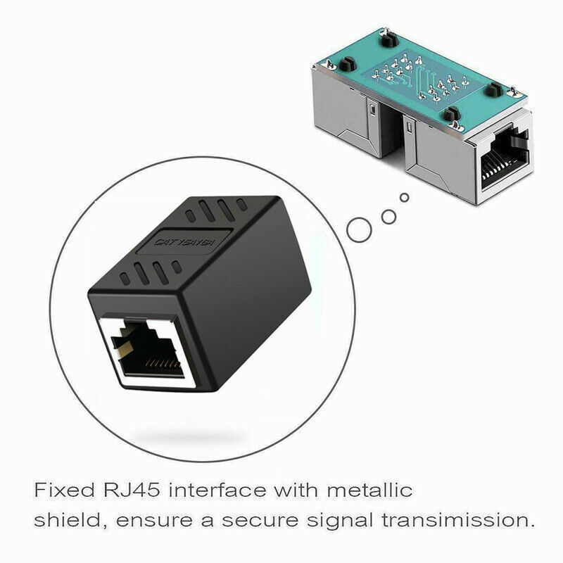1-5PACK RJ45 Inline Coupler Cat6/Cat5e Ethernet Network Cable Extender Connector