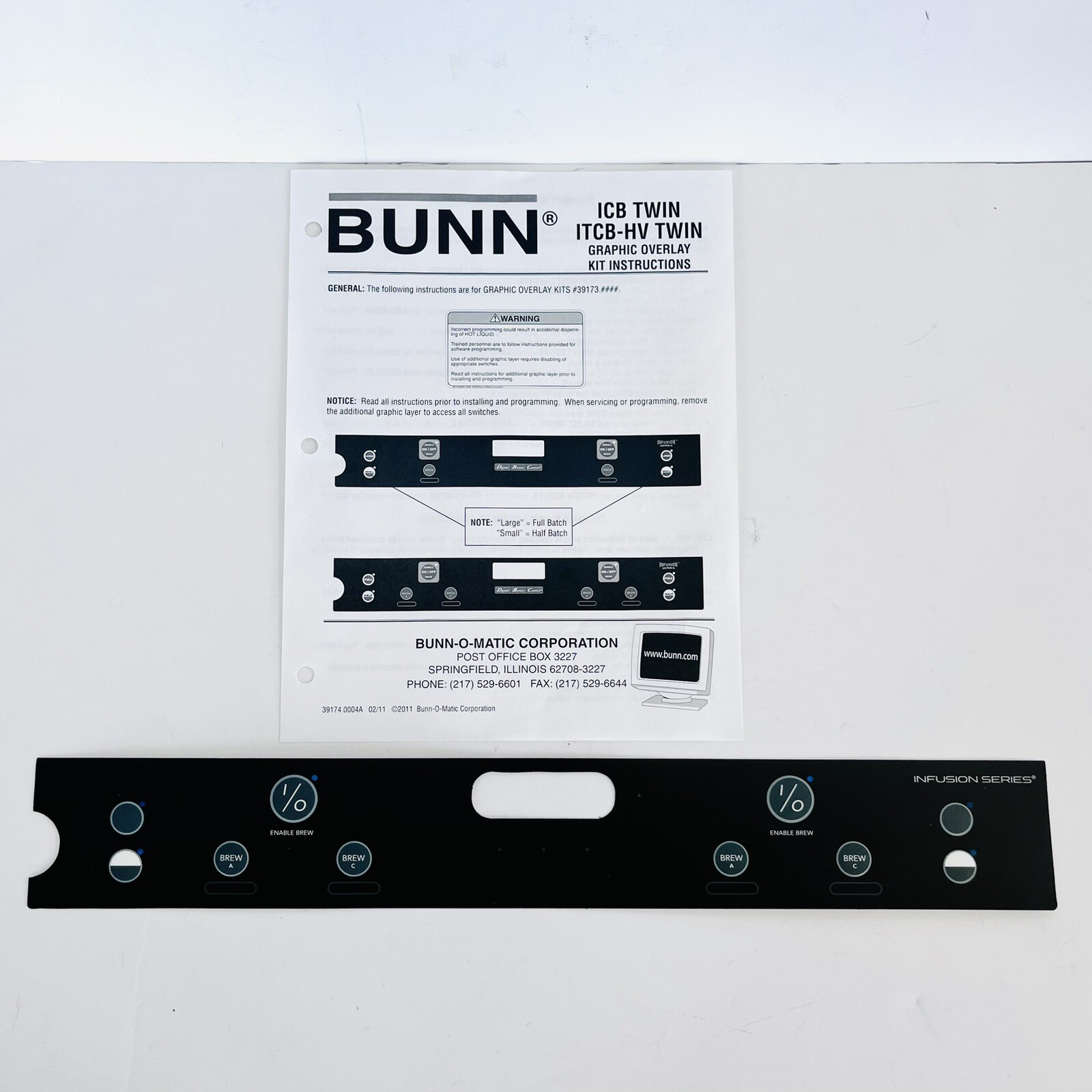 Bunn Twin Graphic Overlay Decal Kit 39273 ICB Twin ITCB-HV Infusion Series