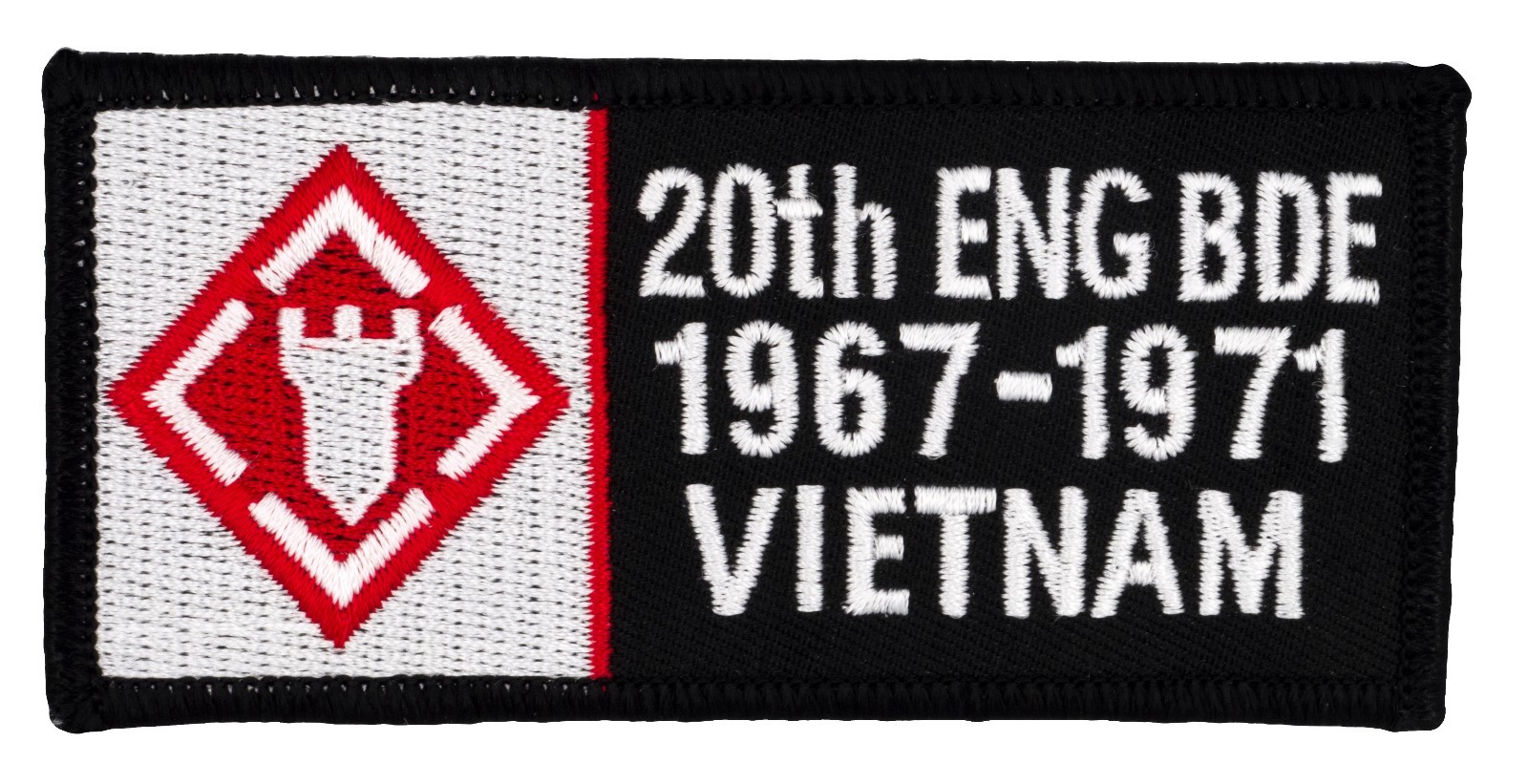 20th ENG BDE 1967-71 Vietnam Patch (256) 4" x 2" Embroidered Patch 59336