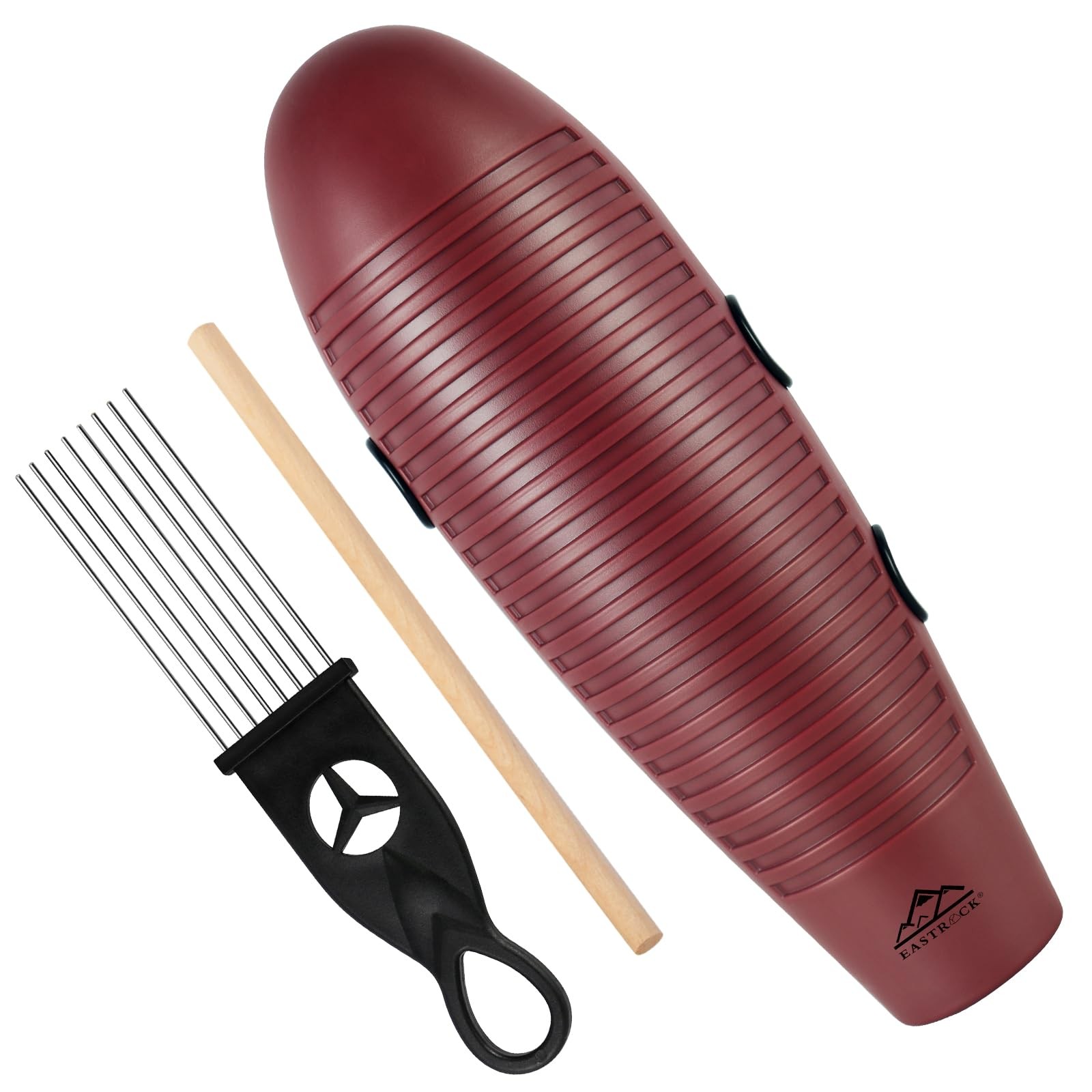 Fish Shaped Guiro Percussion Instrument with Scrapers Latin Music Tool