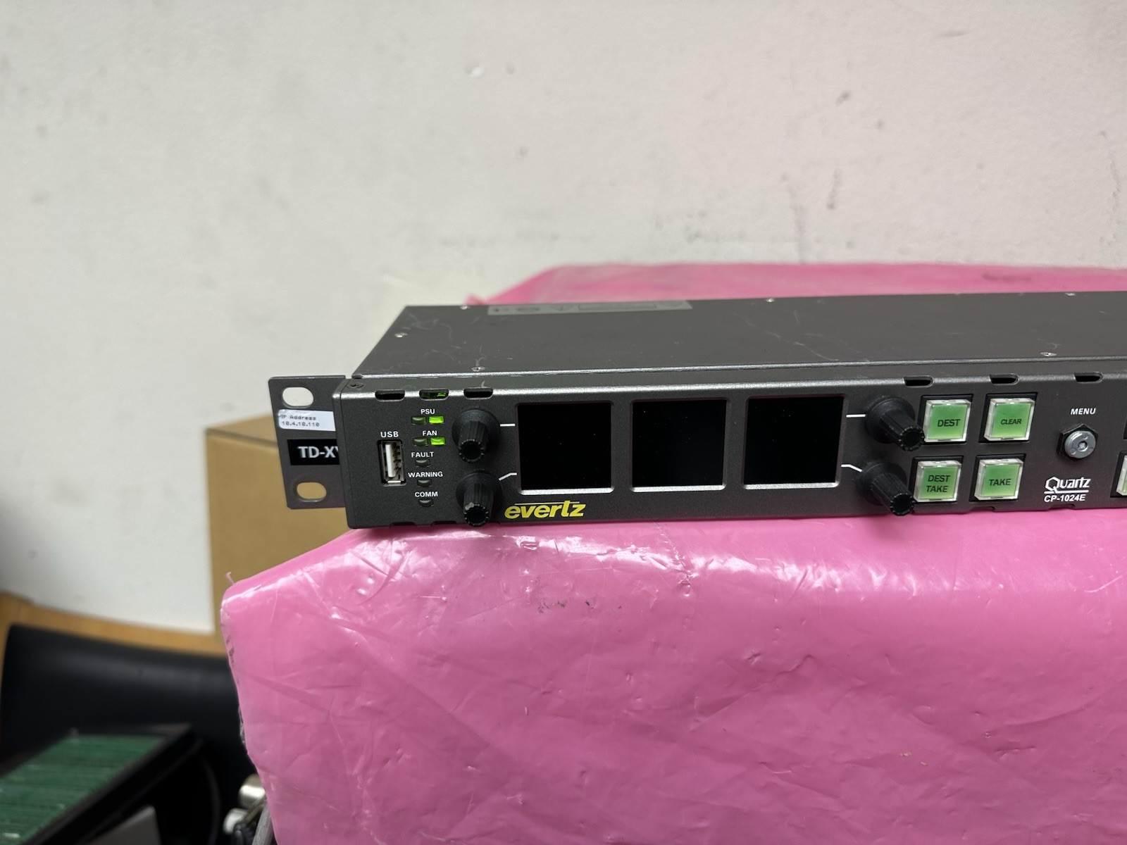 Evertz CP-1024E 24-Button XY Router Control Panel