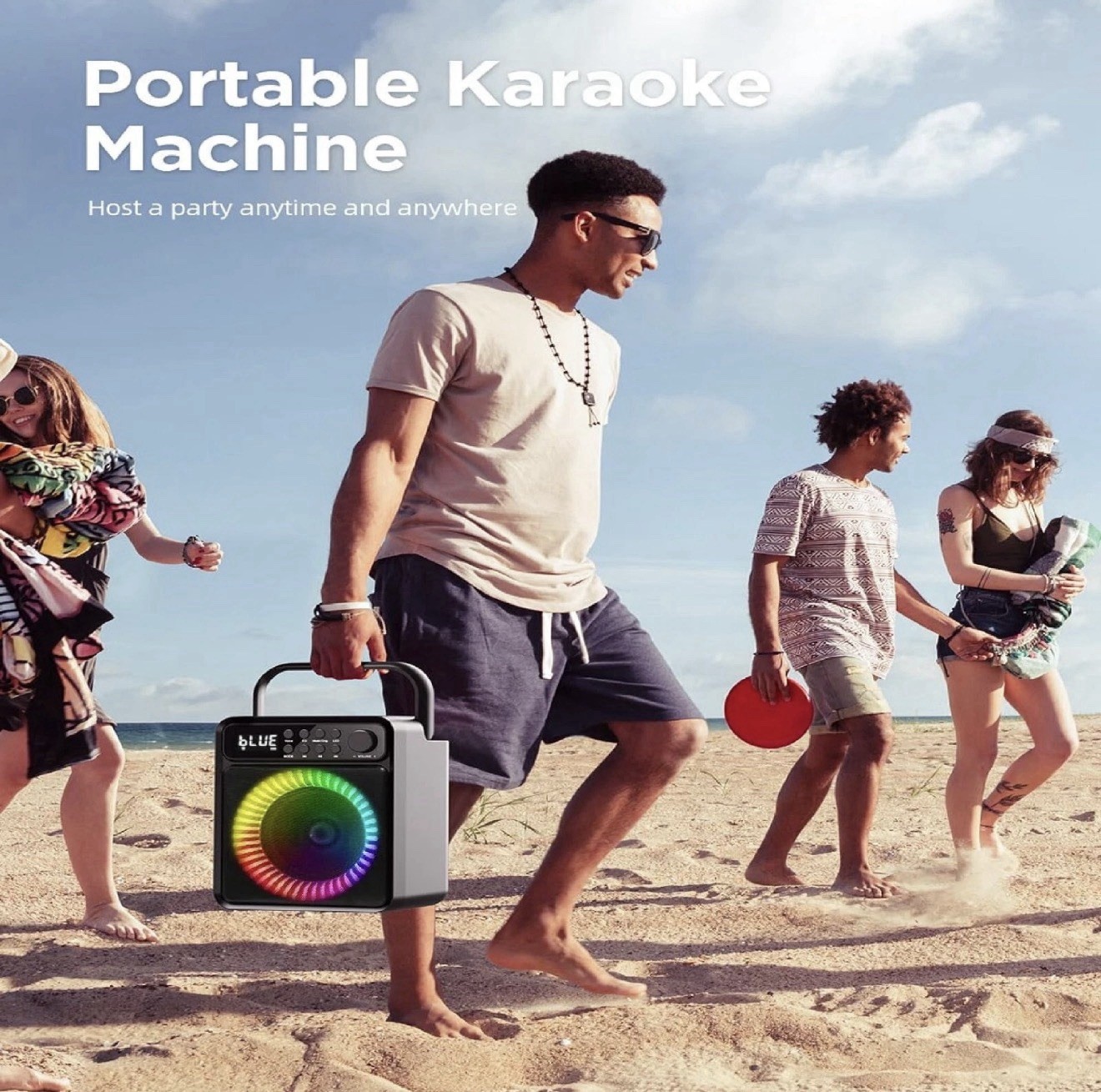 Bluetooth Portable Karaoke Machine with Wireless Microphone (SD-513)