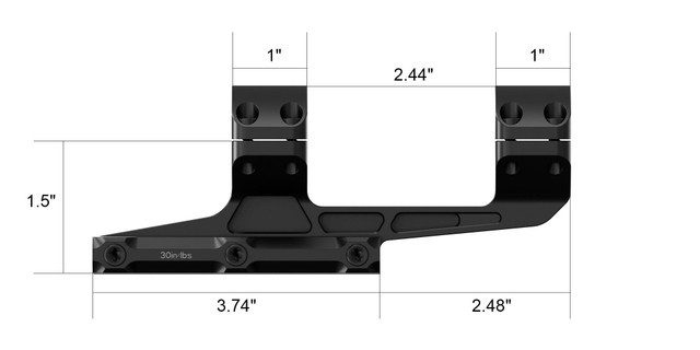 Arken Optics Scope Rigid Precision Mount 30mm 1.5" 20 MOA