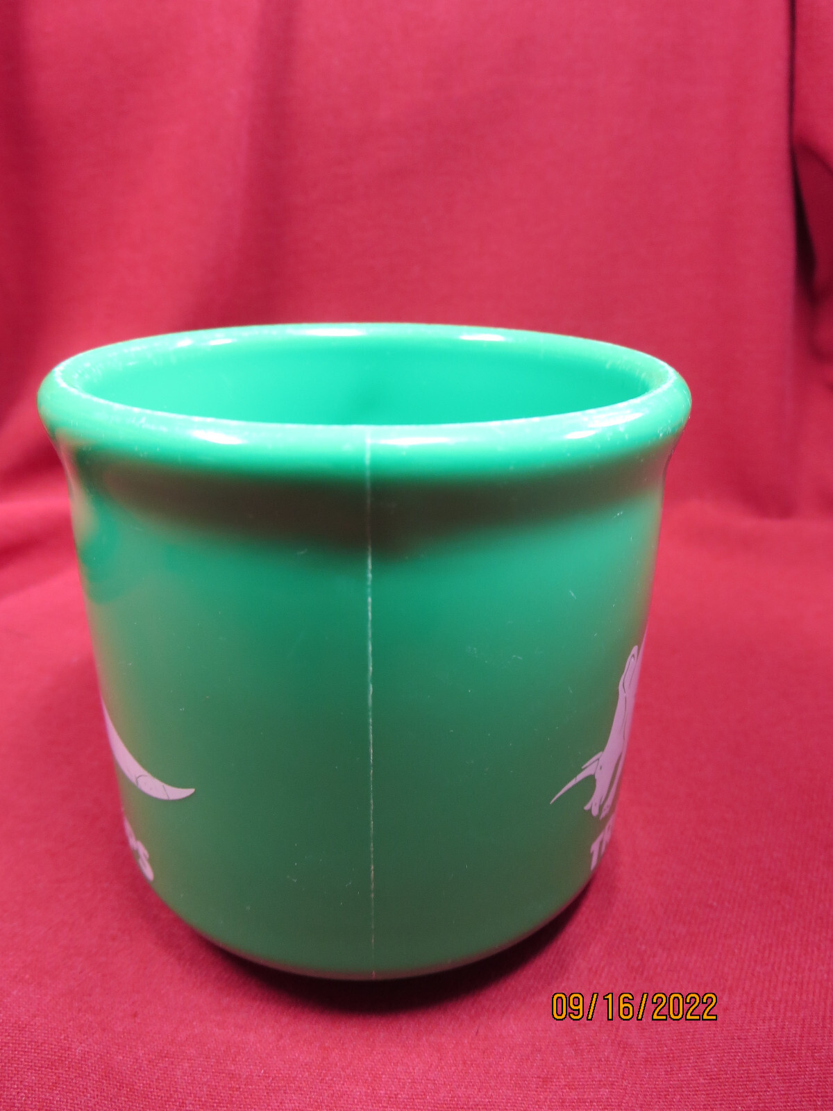 Green Triceratops Plastic Mug