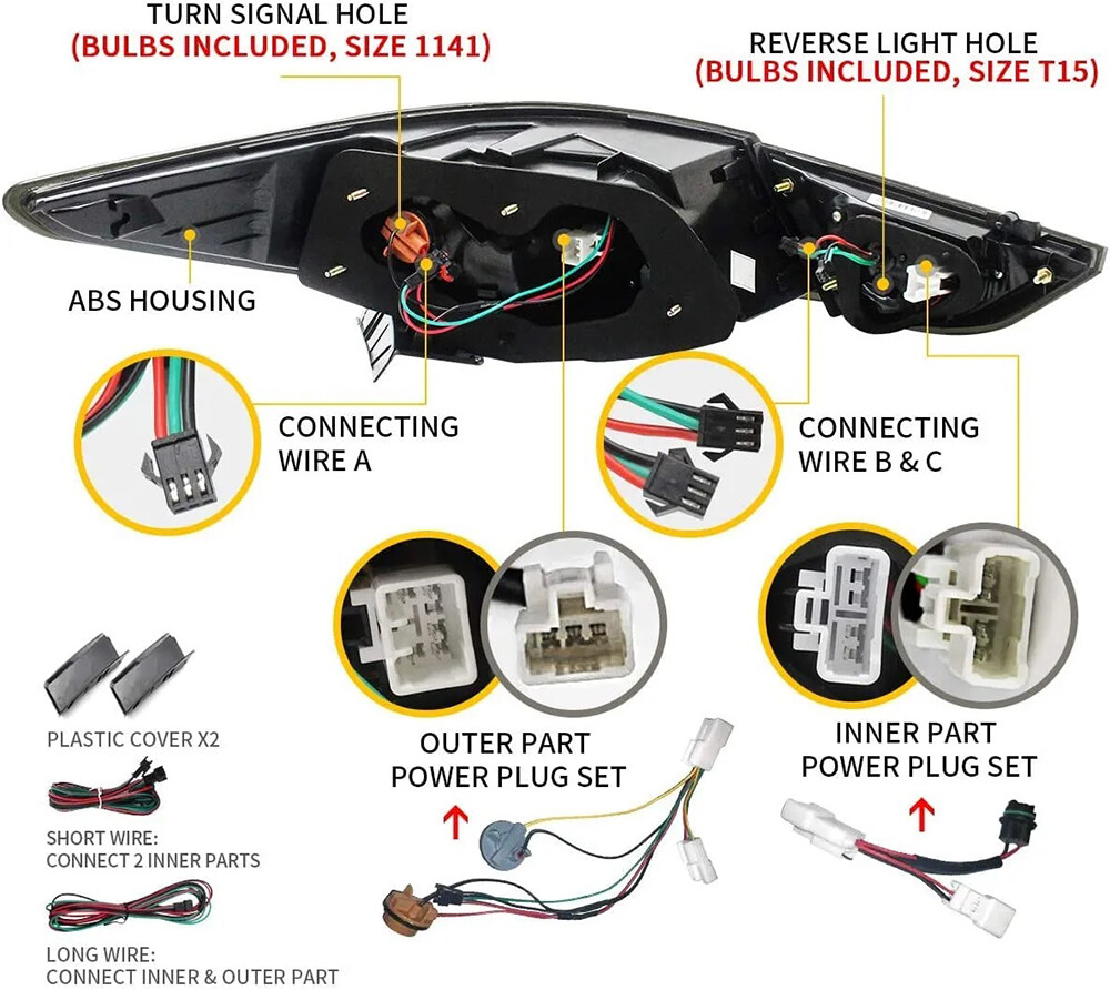 For 2011-2014 Hyundai Sonata VLAND Headlights+Tail Lights+LED Kits w/Sequential