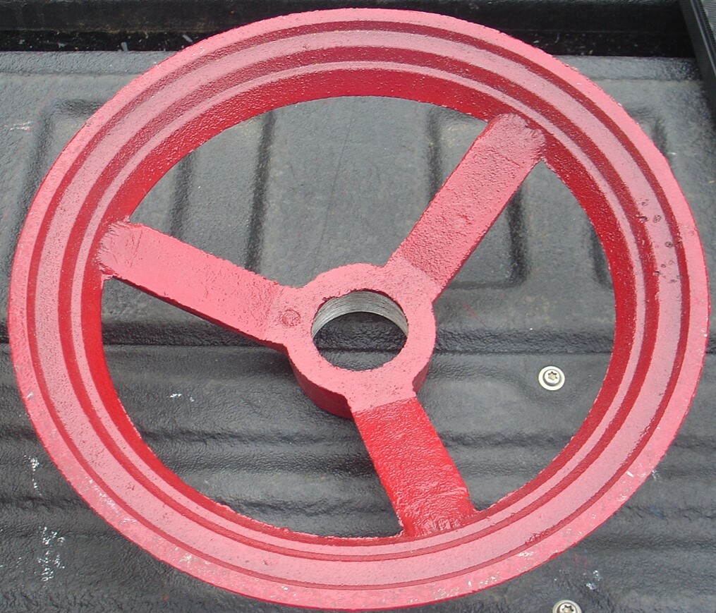 Big Red Metal Industrial Shut Off Valve Wheel Tool Steampunk Garden Art Steering