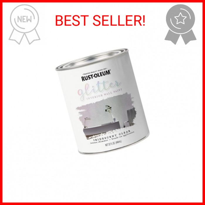 Rust-Oleum 323860 Glitter Interior Wall Paint, 28 Fl Oz (Pack of 1), Iridescent