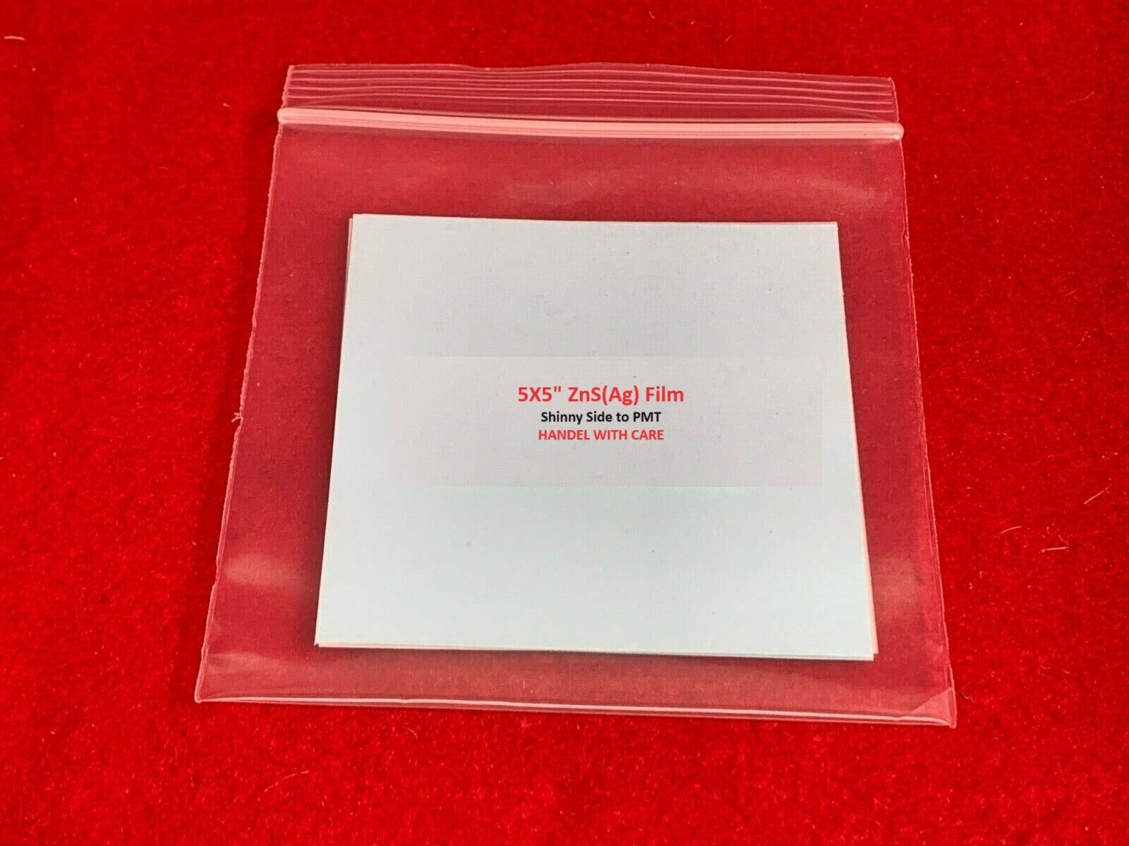 ZnS(Ag) over Thin Film Polyester 5x5" Alpha Radiation Detection Spinthariscope