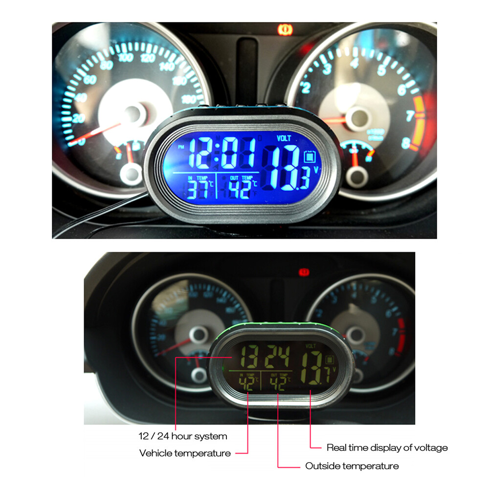 Car Digital Automobile Lighted Auto Dual O4I8