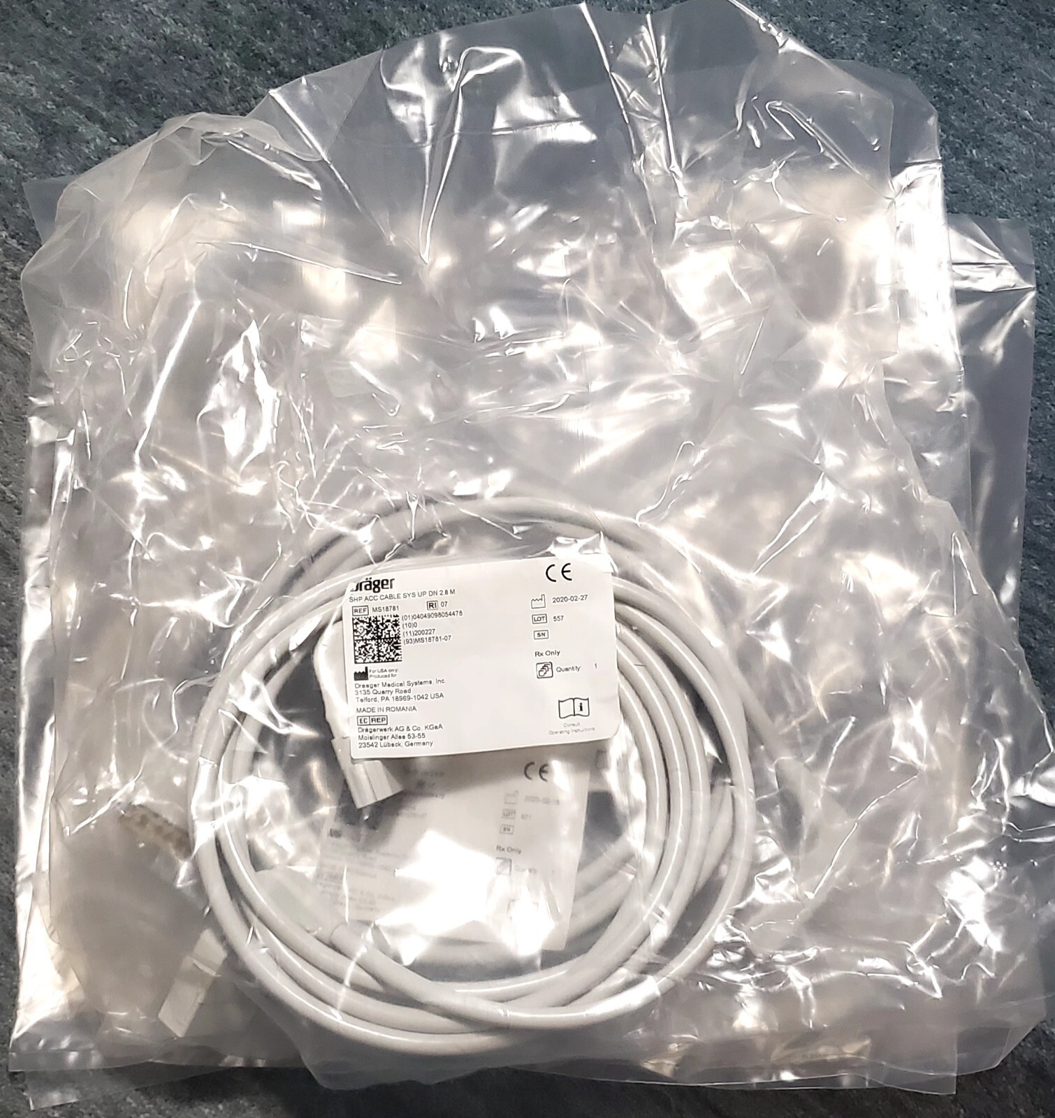 Drager SHP ACC cable. Ref MS1878-07