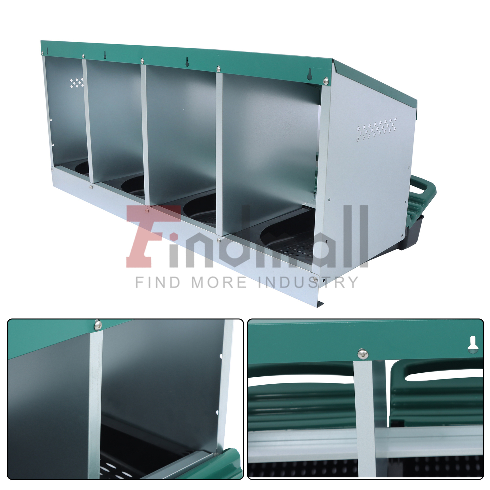 Chicken Nesting Boxes Metal Chicken Egg Laying Box with Perch 4 Hole