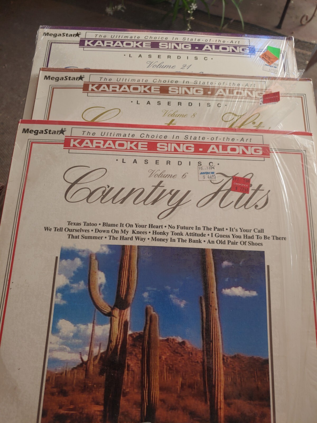 Karaoke Sing Along 3 Laserdiscs LD Country Hits Volumes 6   8  and 21