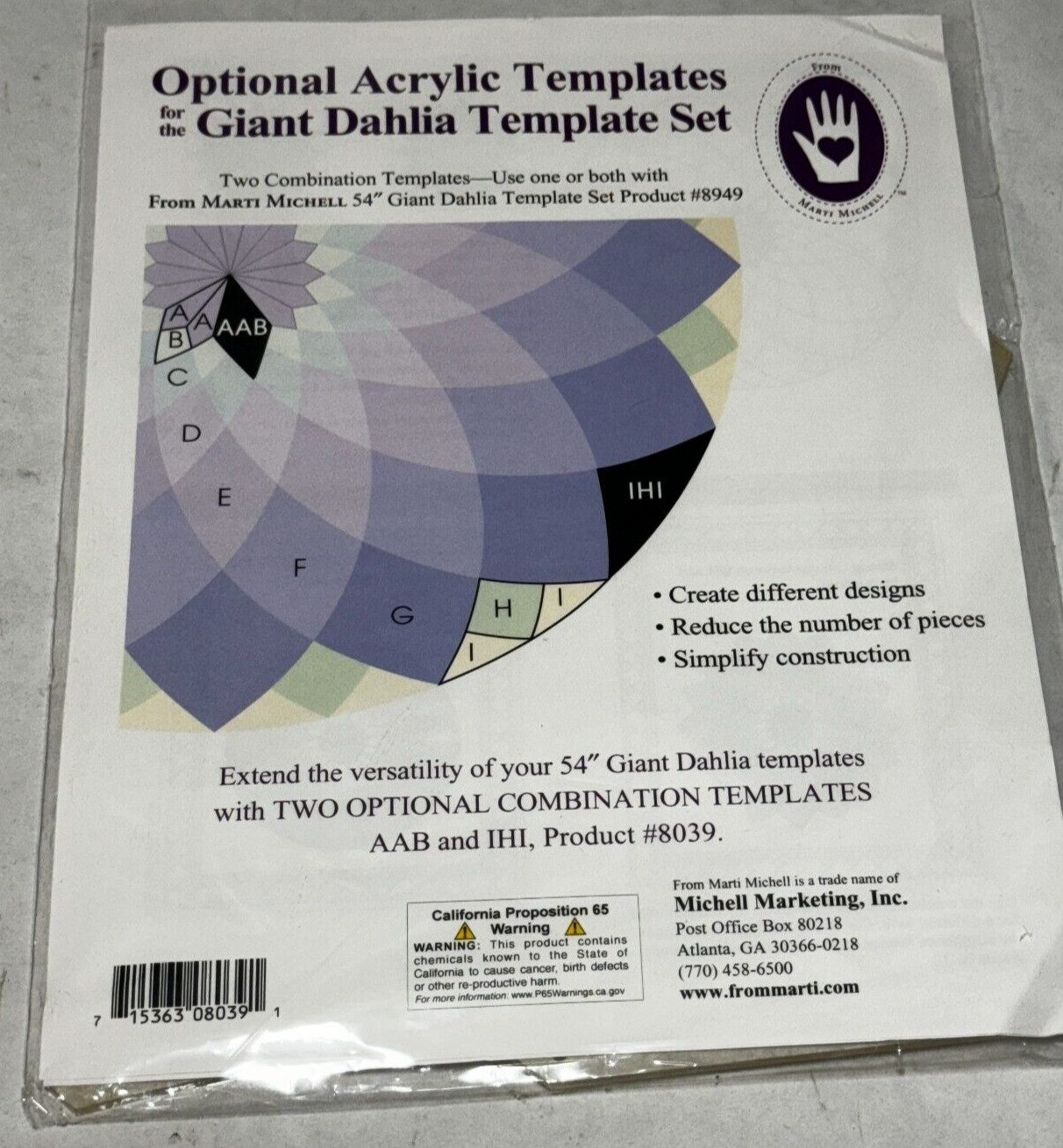 Giant Dahlia Extension Template Set, work with 54″ Giant Dahlia