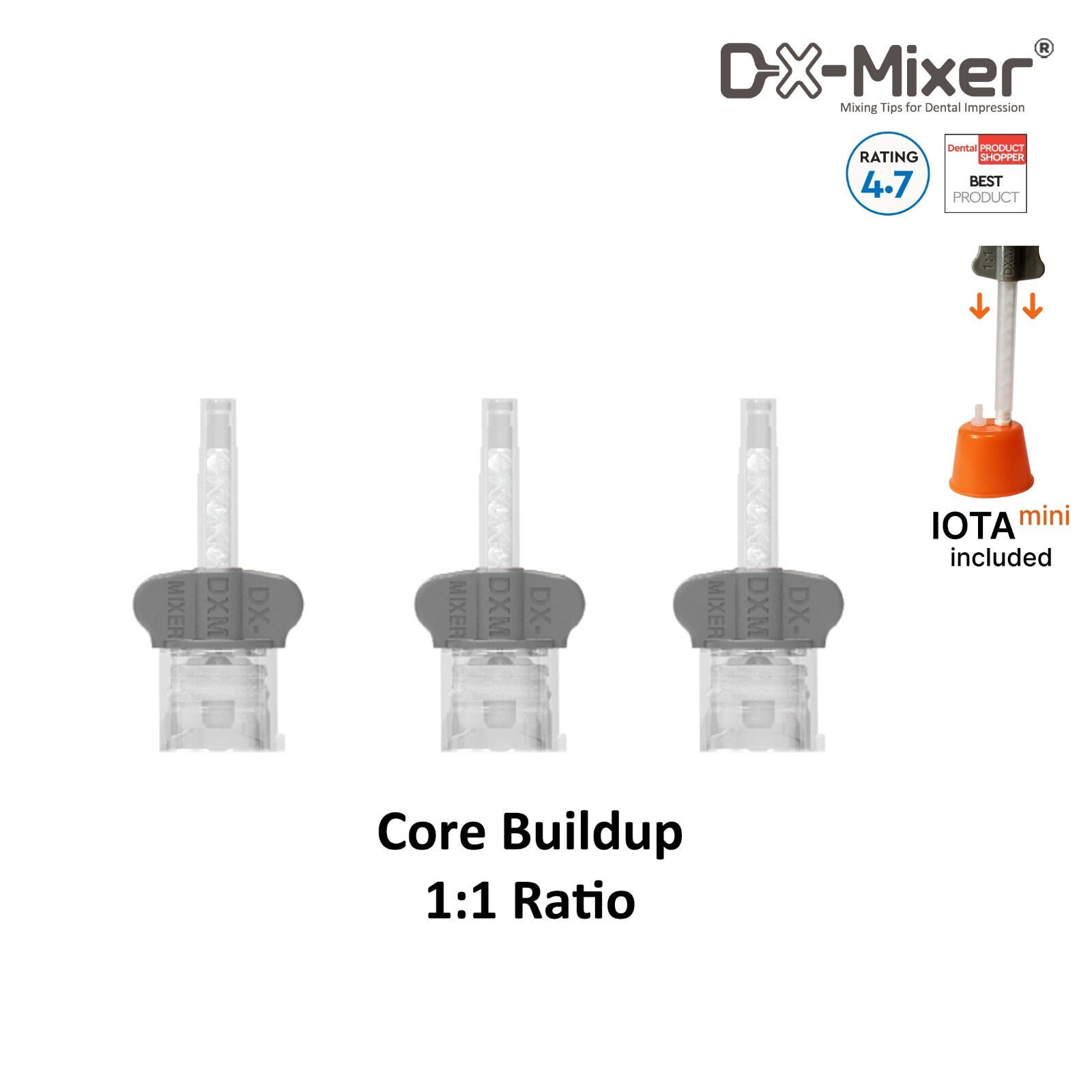 48pcs Impression Dental HP Mixing Tips Core build up Material -DX-Mixer® [DXM]