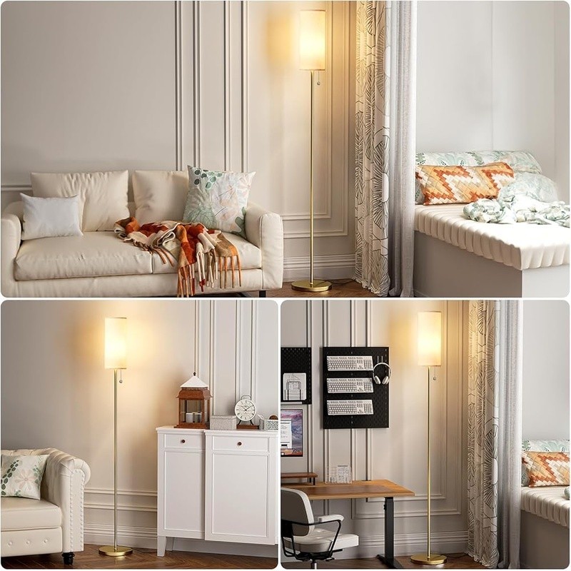 Modern Floor Lamp W/ LED Bulb Adjustable Color Temperature Pull Chain Switch New