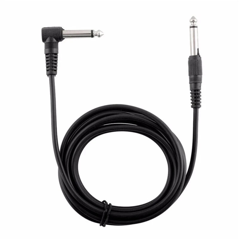 2 PCS 10FT Electric Patch Cord Guitar Amplifier Amp Cable Right Angle 90 Degree