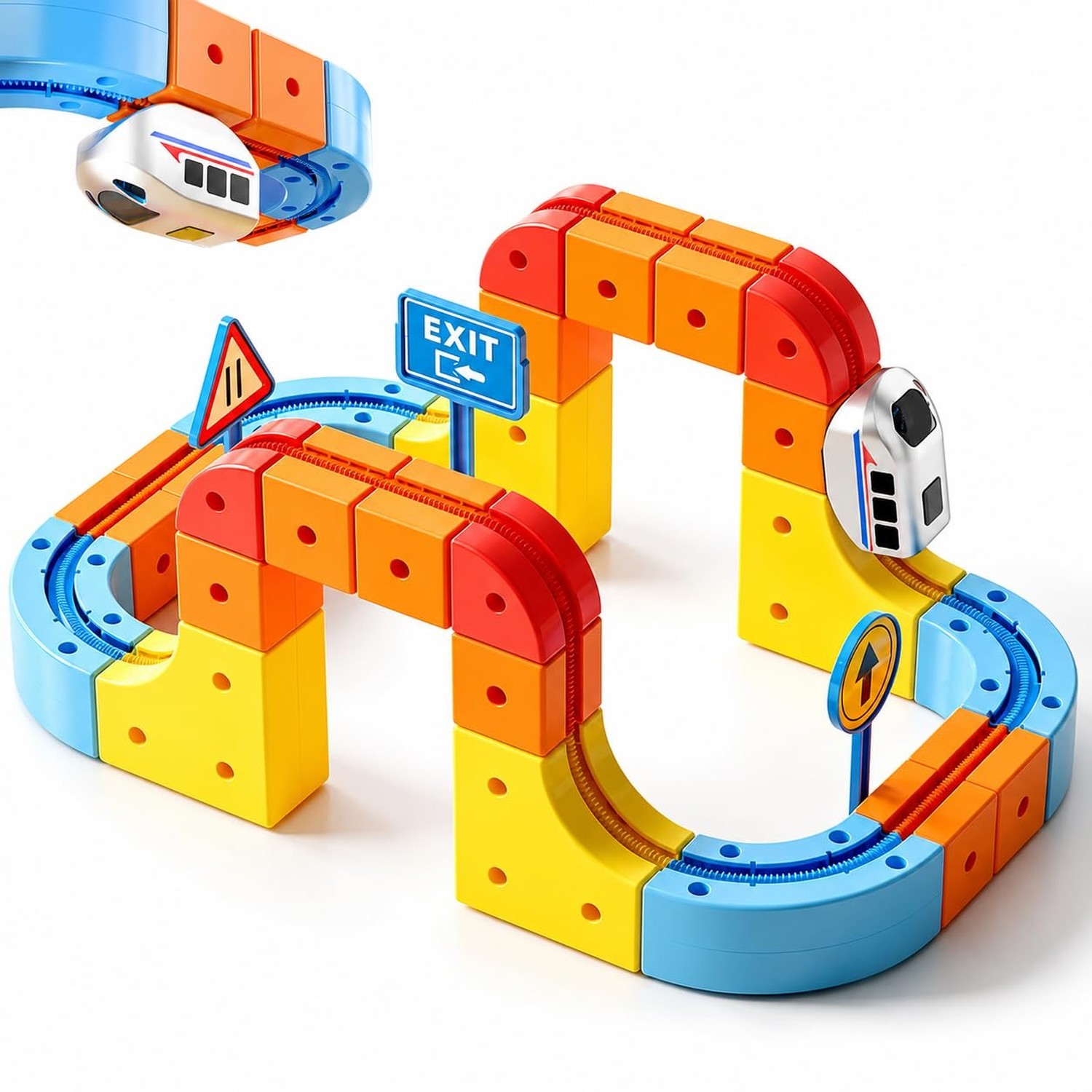 klick Rail Electric Train Set for Kids Ages 3-8, Anti-Gravity 3D Modular Trac...