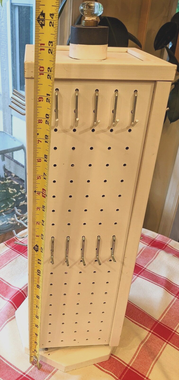 Pegboard Tower Display 4 Sided Spinner Top Base Rotating Peg Brd  2 ft organizer