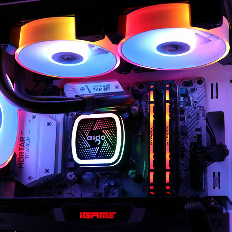 3 Pack Aigo C7 RGB 12V 120mm 3Pin LED Computer Cooler Cooling PC Case Fan Kit