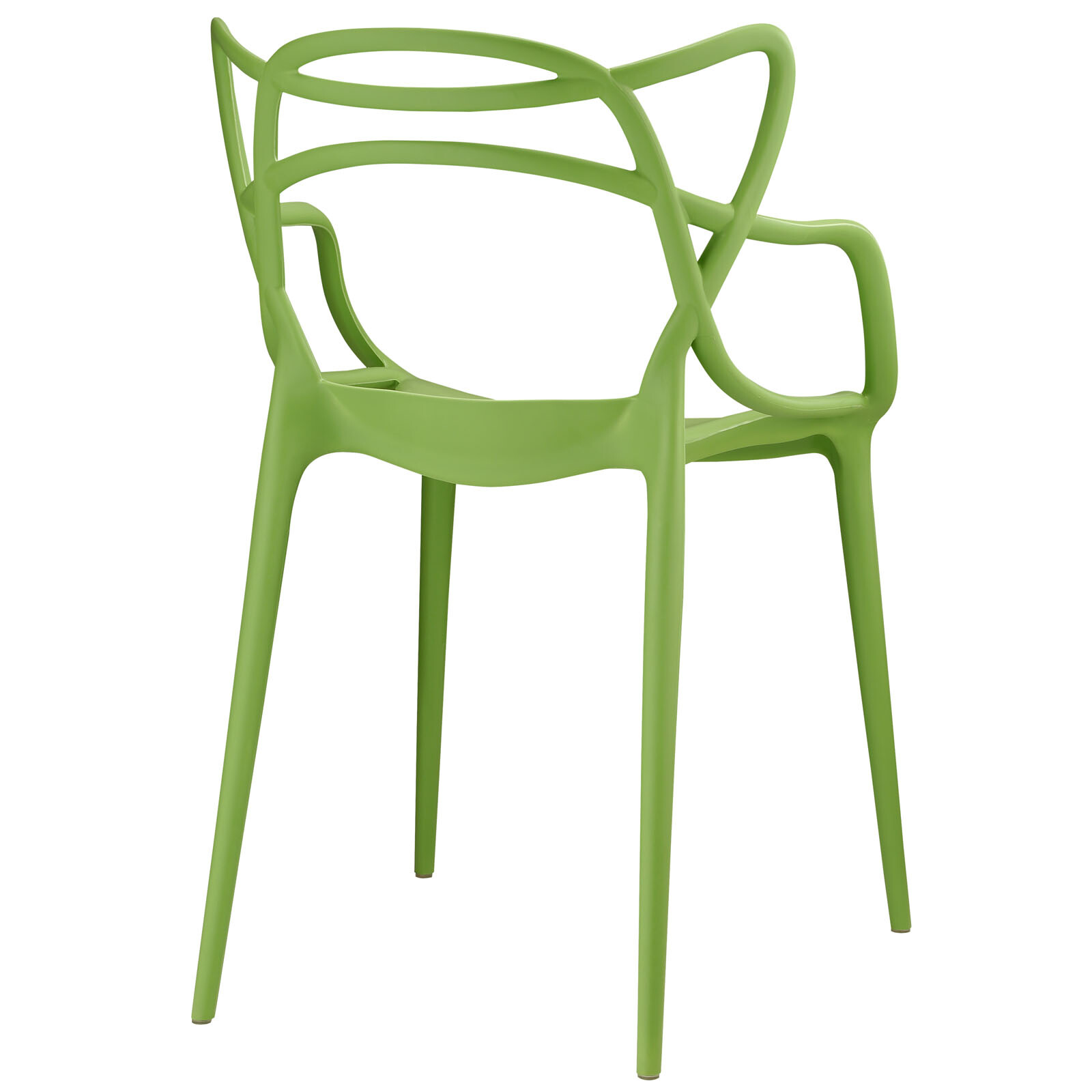 Modway Entangled Modern Molded Plastic Two Dining Armchairs in Green