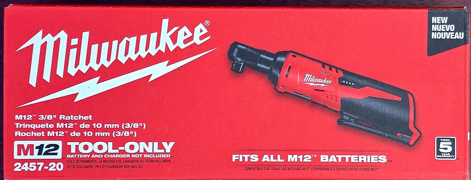 Mint Condition Milwaukee M12 2457-20 3/8 in Ratcheting Ratchet Wrench Tool Only