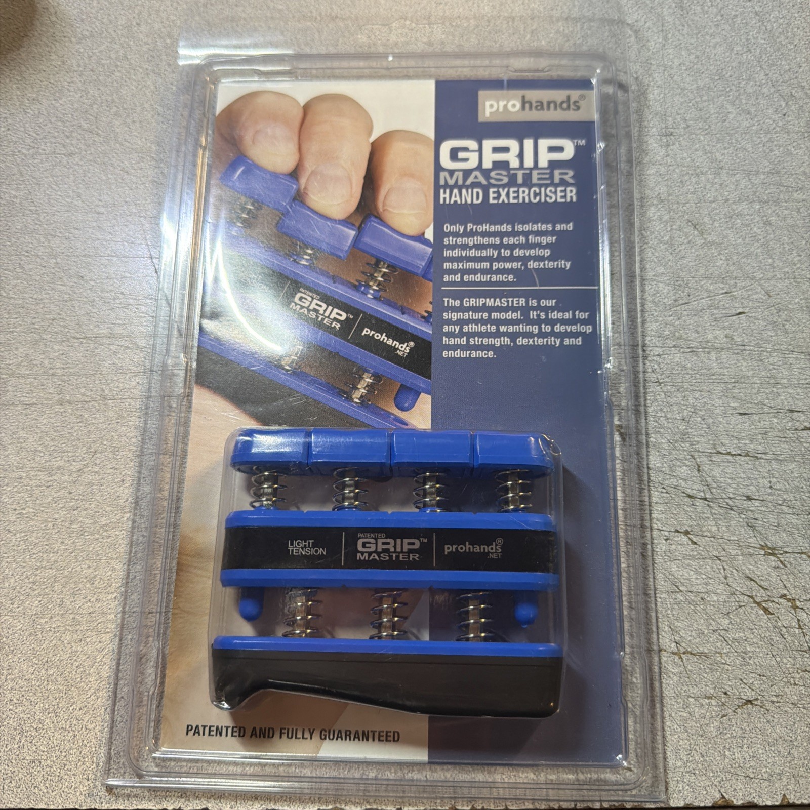 Gripmaster Hand and Finger Exerciser - LIGHT Tension (Blue)