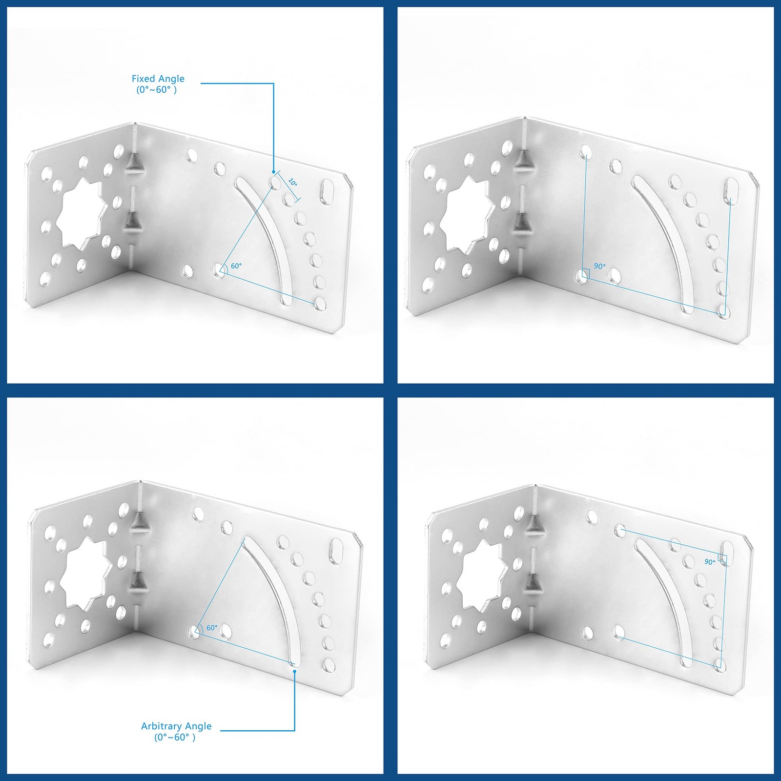 ZDTECH Pole Mount Bracket L Mounting to Wall Hardware Silver