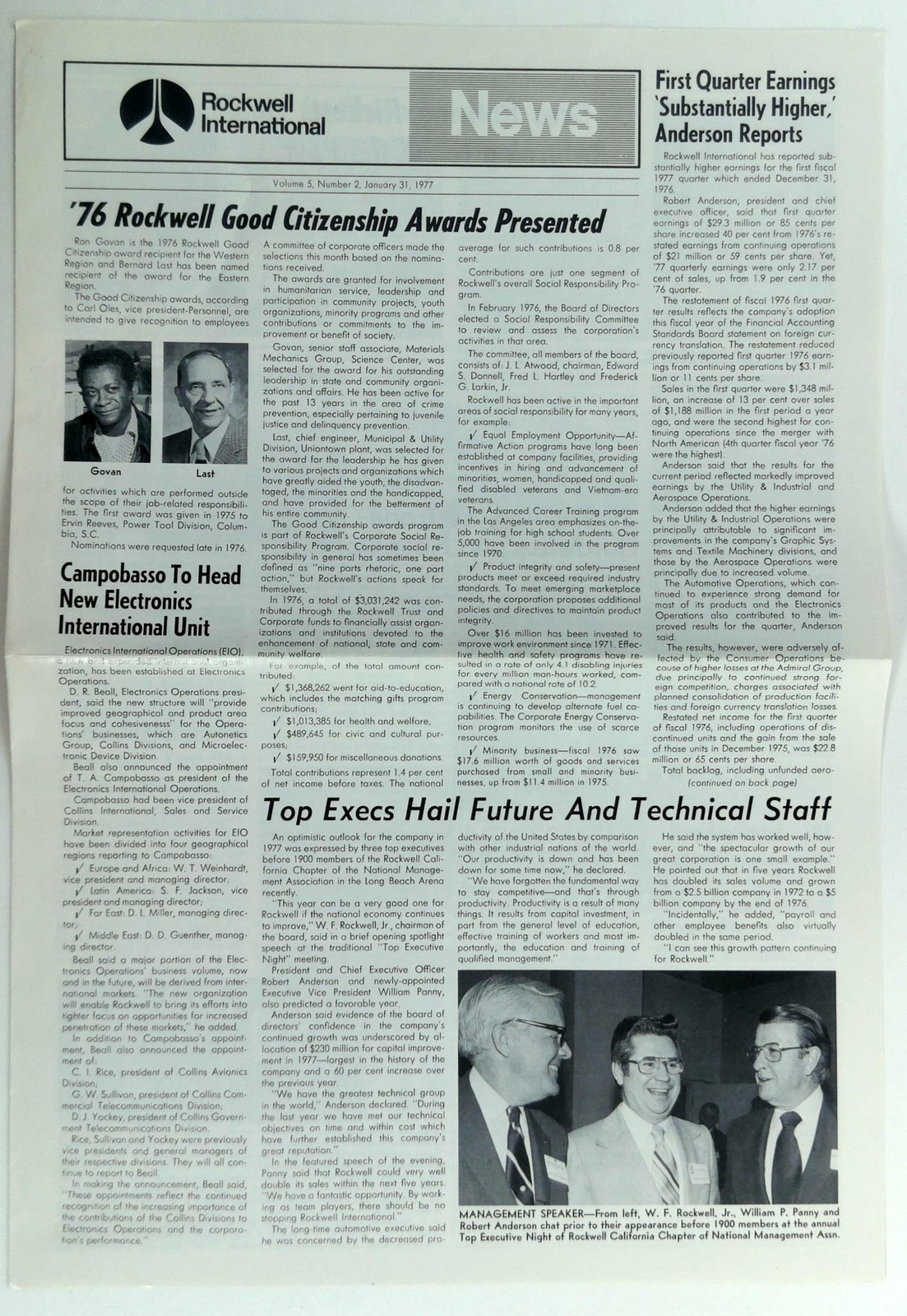 January 31 1977 ROCKWELL INTERNATIONAL NEWS B-1 Division Employee Newsletter