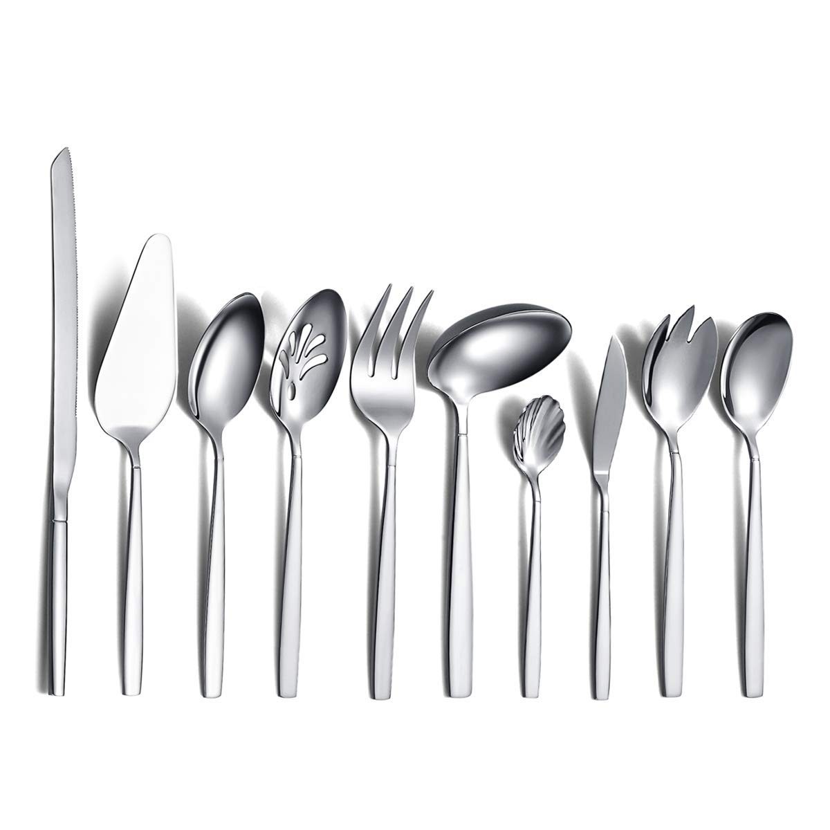 10 PCS Stainless Steel Silverware Serving Set Serving Spoon Utensil Set