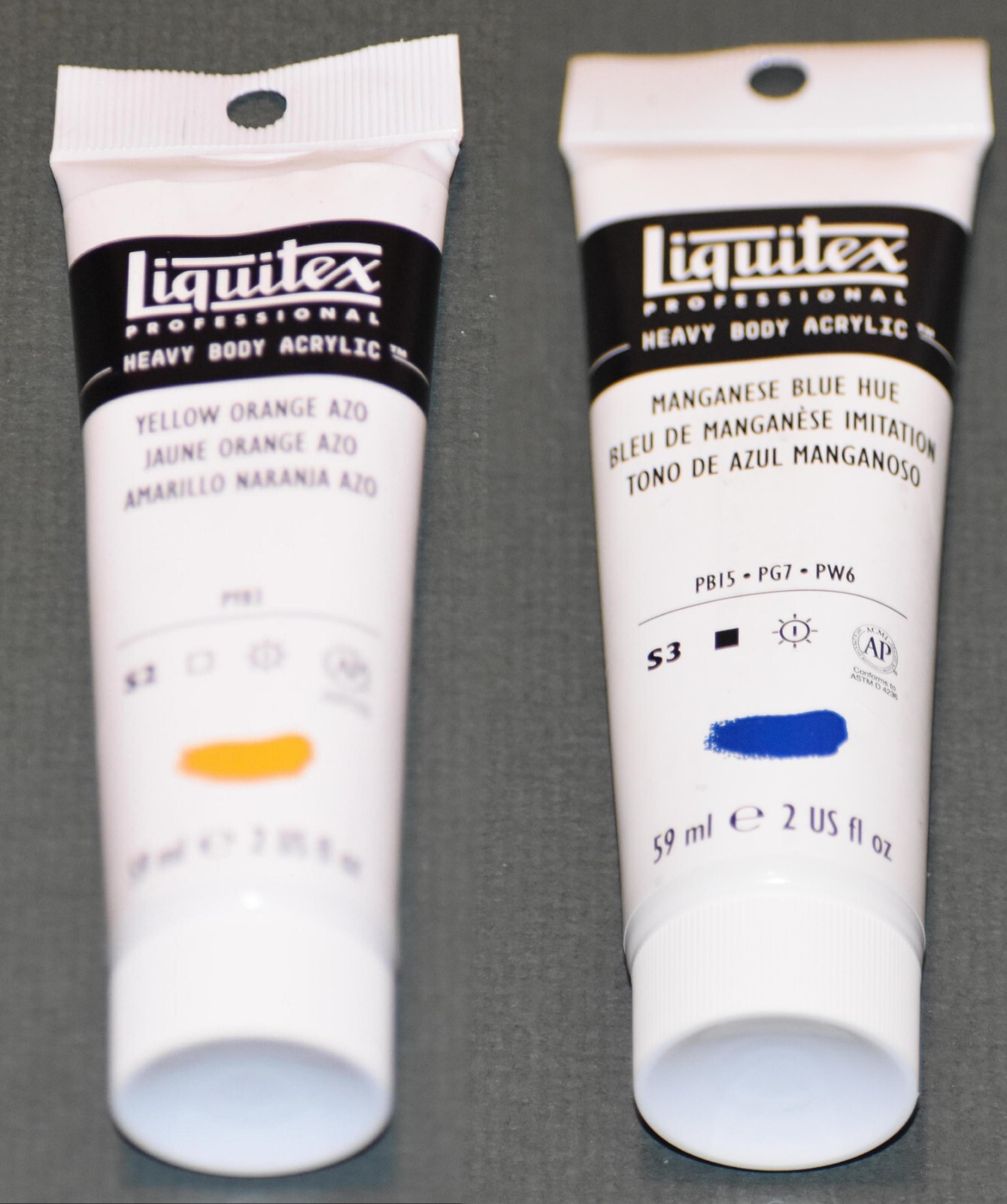 Complementary Colors- 2 Tubes Manganese Blue Hue & Yellow Orange Azo -Ret $22.87
