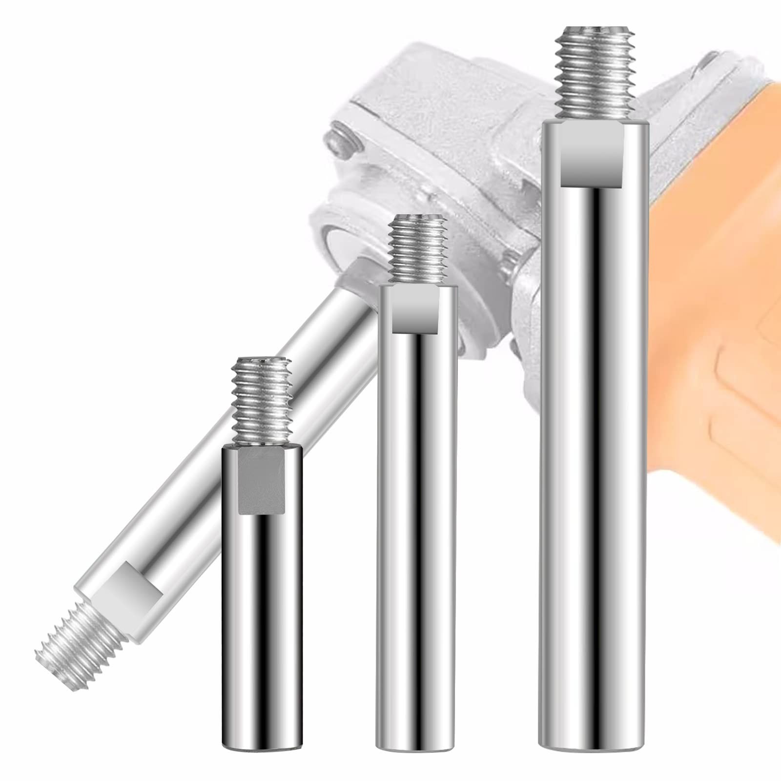 5/8"-11 Angle Grinder Extension Shaft Connecting Rod 3PCS，Compatible Silver