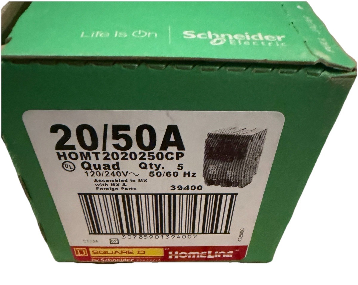 Lot Of (5) SQUARE D HOMELINE HOMT2020250 CIRCUIT BREAKER *NEW*