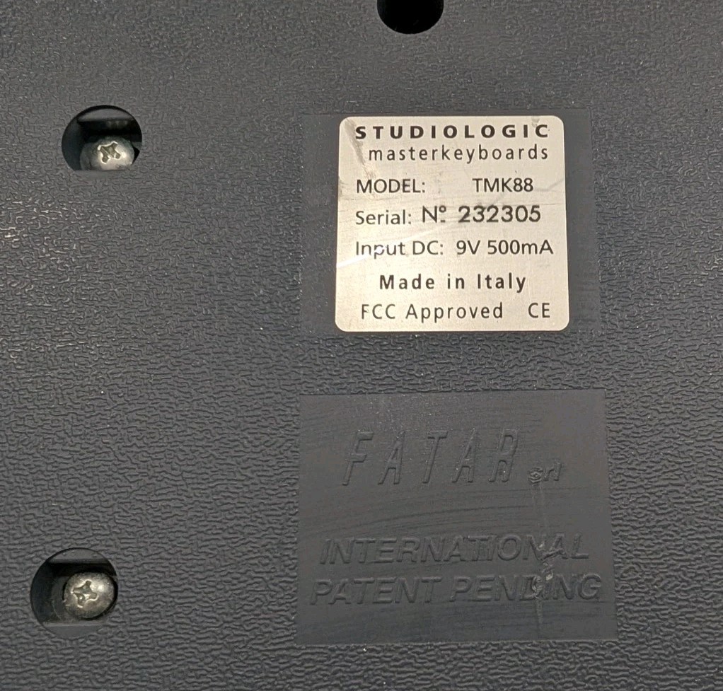 Studiologic TMK88 88-key Electric Keyboard MIDI Controller - Powers on Untested