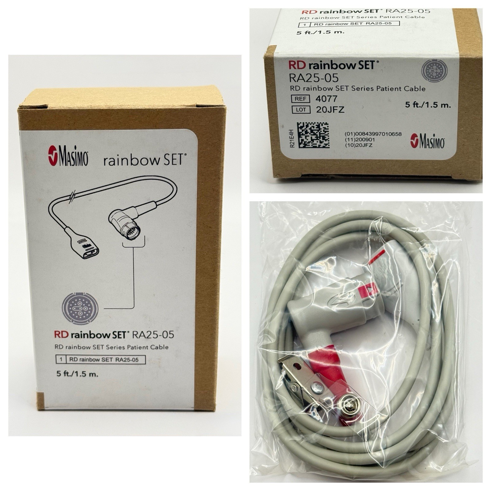 Masimo Rainbow SET RA25-05 Patient Cable, REF: 4077