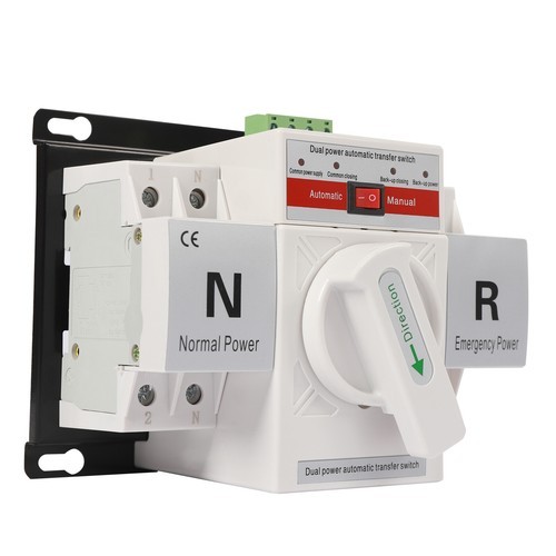 2P 63A Automatic Transfer Switch Toggle Dual Power Mini Controller Switch 110V