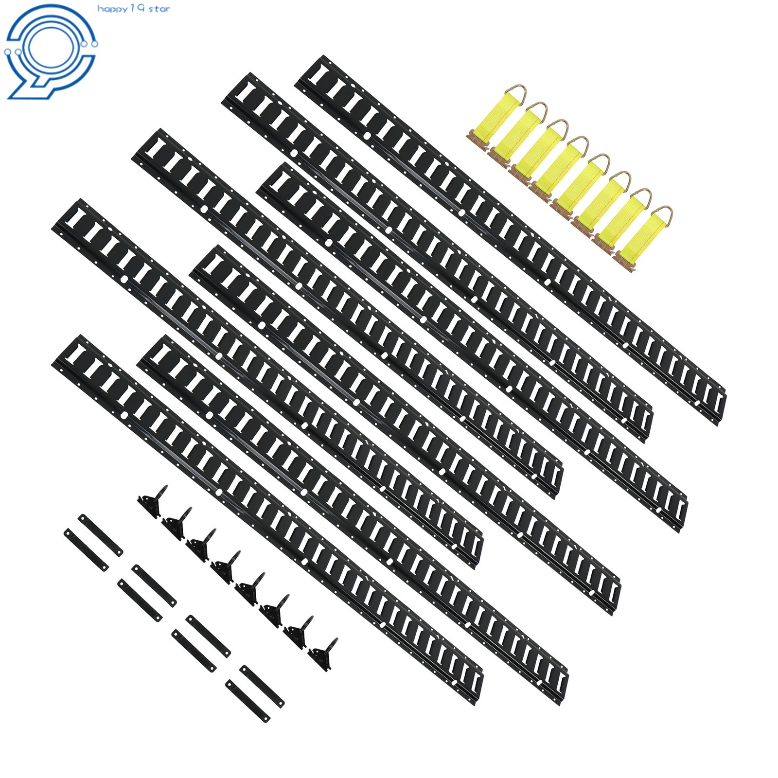 32PCS 8× 5FT E-Tracks 8x D-Rings 8x O Rings 8x End Caps For Cargo Trailer Truck