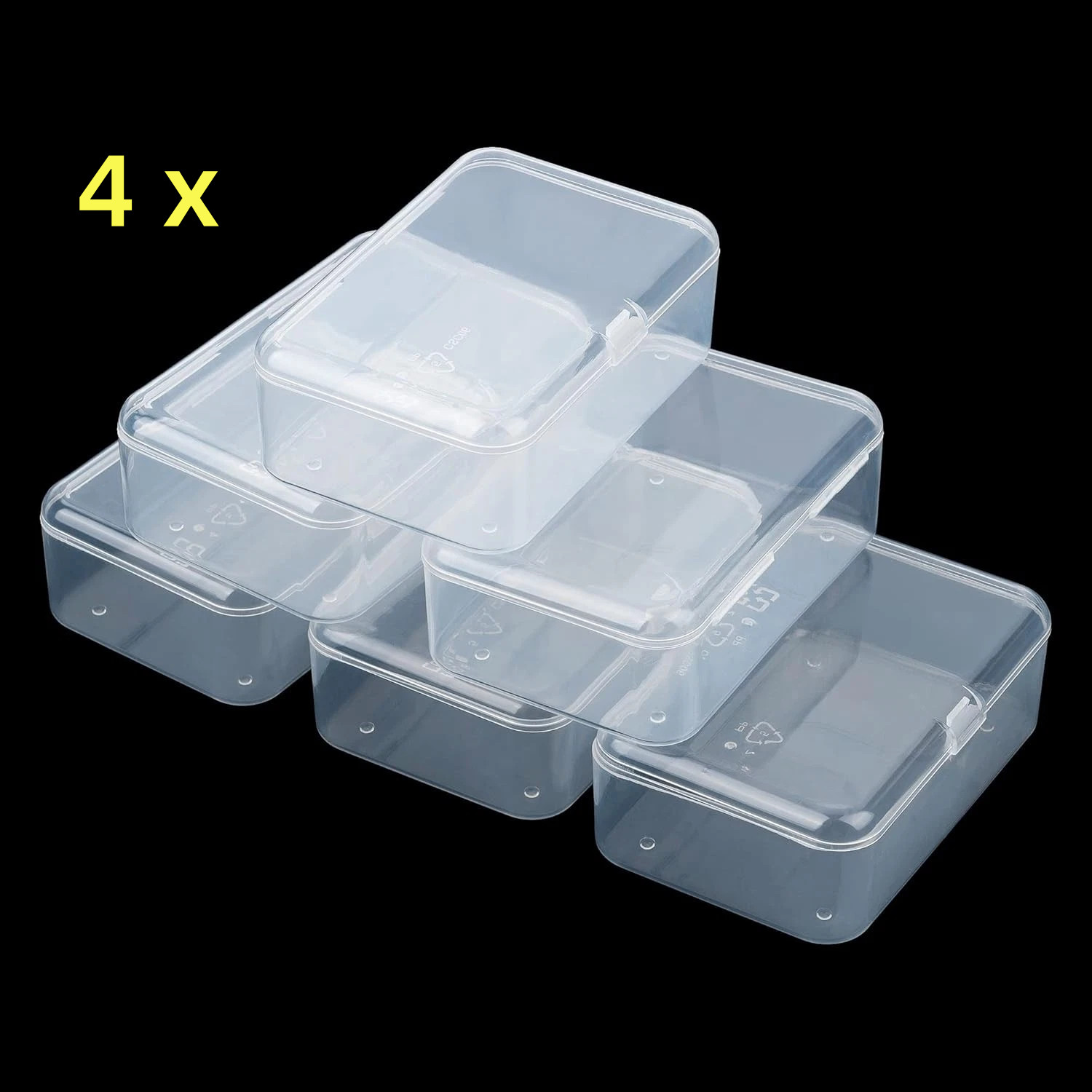 4pc Small Plastic Storage Container Box DIY Coins Screws Jewelry Travel Beads US