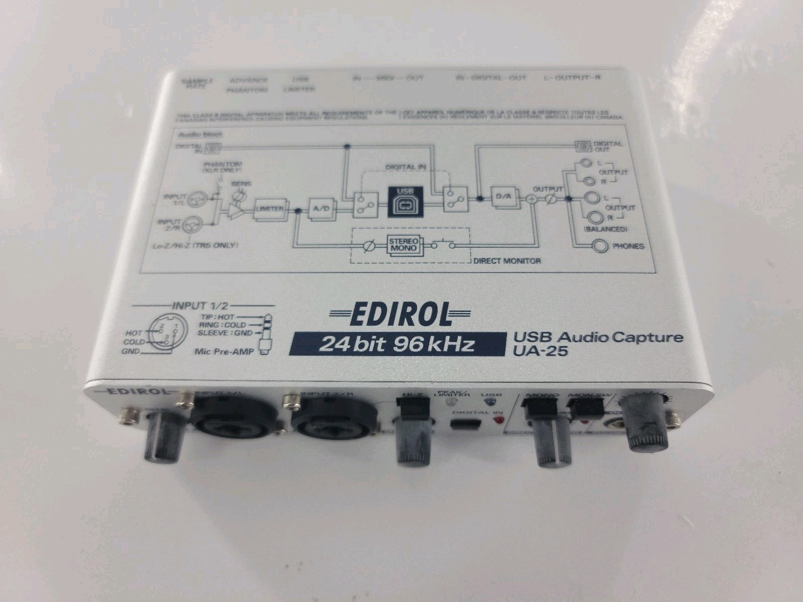 Roland Cakewalk Edirol UA-25EX USB Audio MIDI Interface 24bit 96kHz Working
