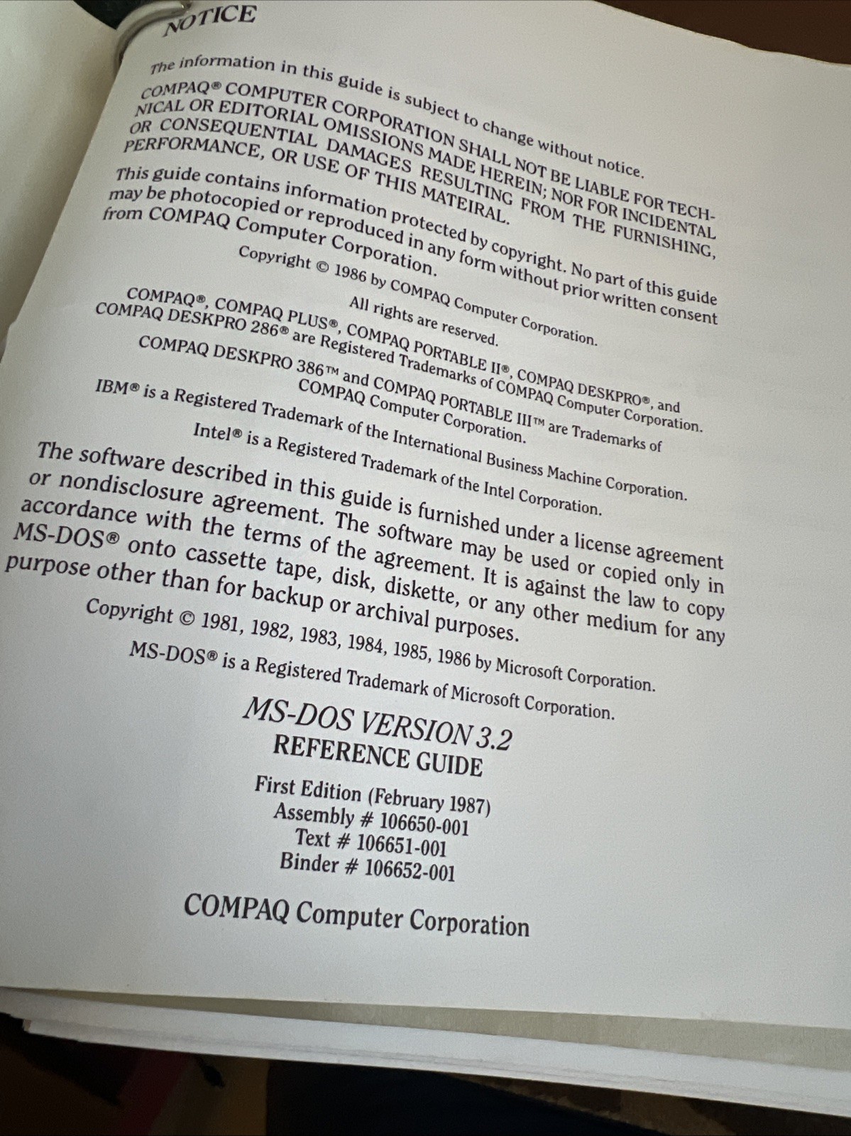 Compare Deskpro 386 Guide Vintage 1986 Ms-dos Basic Binder Reference Technical