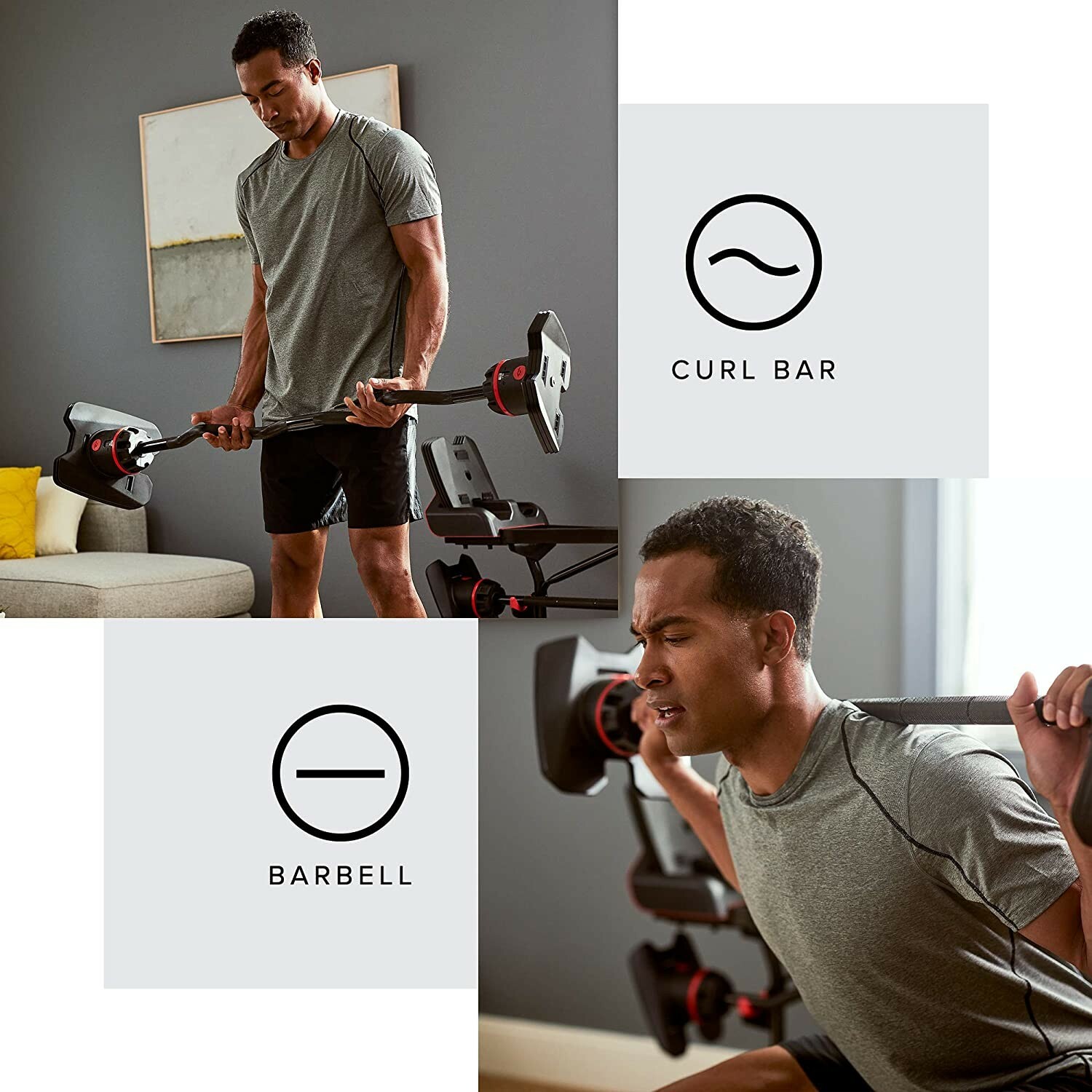 Bowflex Selecttech 2080 Barbell With Curl Bar Adjustable Brand New