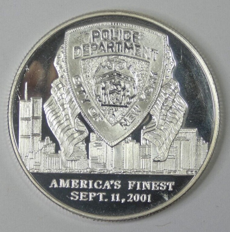 America's Finest New York NYPD Sept 11, 2001 .999 Silver 1 oz Round